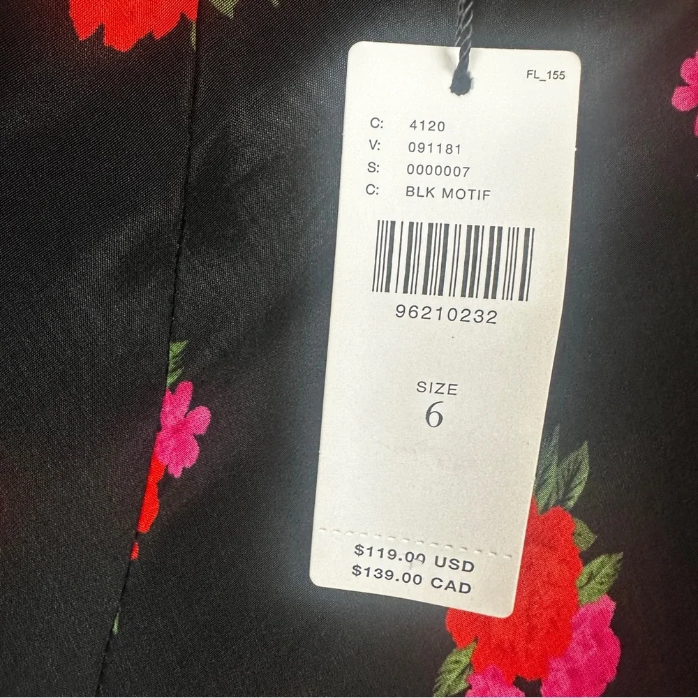 Bardot Black Maxi Skirt with Red Floral Print